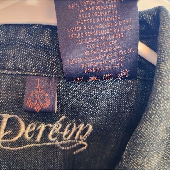 DEREON BEYONCE DENIUM ZIP UP JUMPSUIT SIZE LARGE - Picture 10 of 10